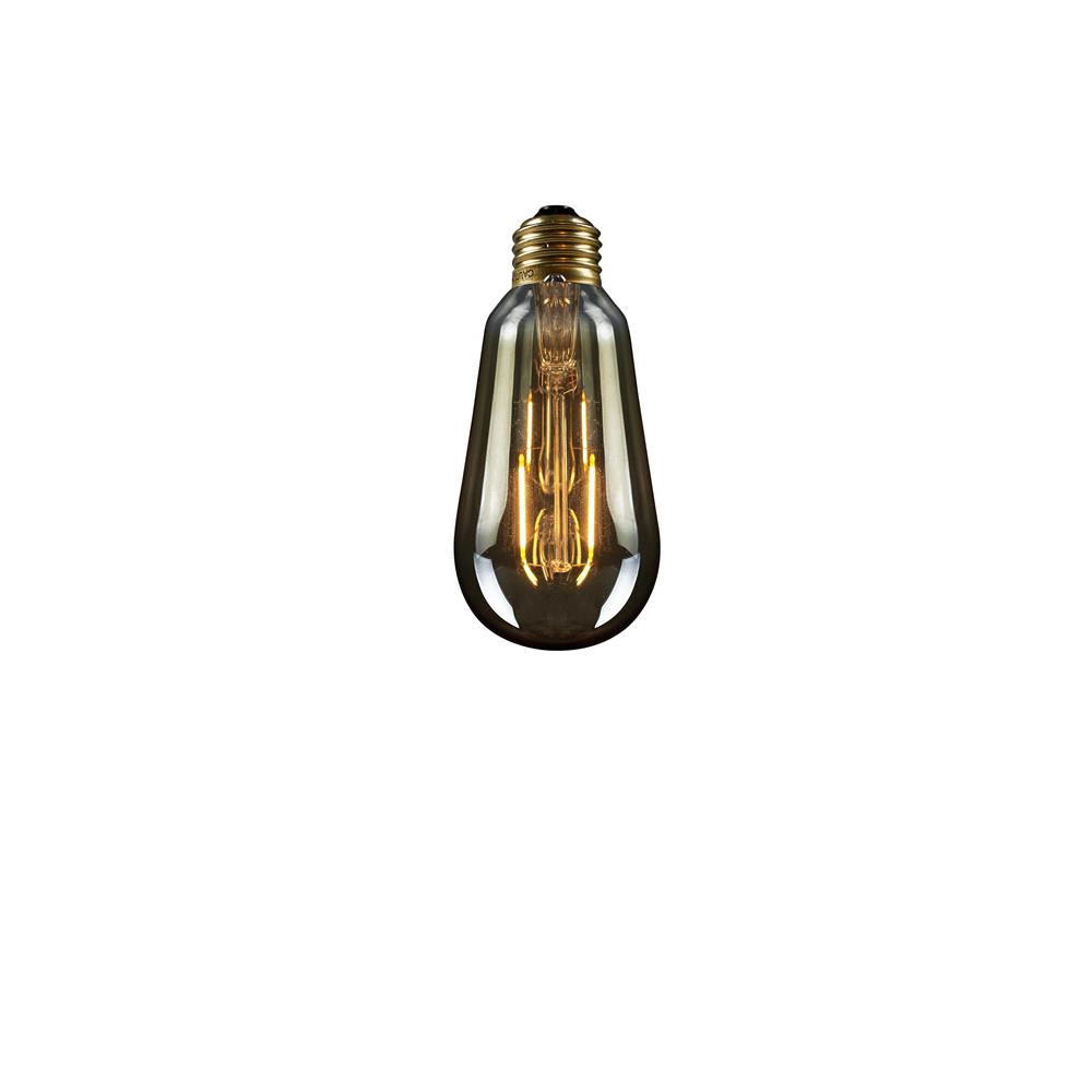 Bruck Lighting LMP-ST64/40W/E26 Gents - 1-Light Lamp with 4" Canopy - White - ST64 Lamp - Glass
